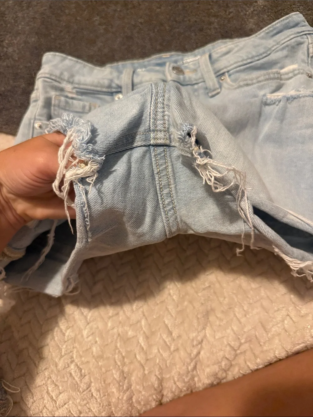 Old Navy Light Blue Distressed Denim Shorts